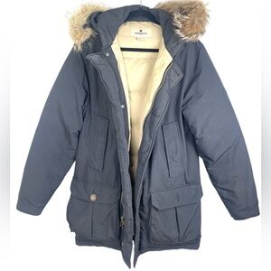 Woolrich Arctic Parka Jacket, Men’s Small, Goose Down Fill, Coyote Fur Hood, GUC